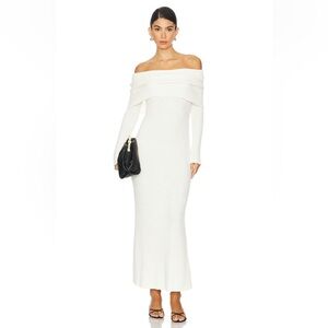 Lovers + Friends Sade Maxi Knit Sweater Dress in Ivory
